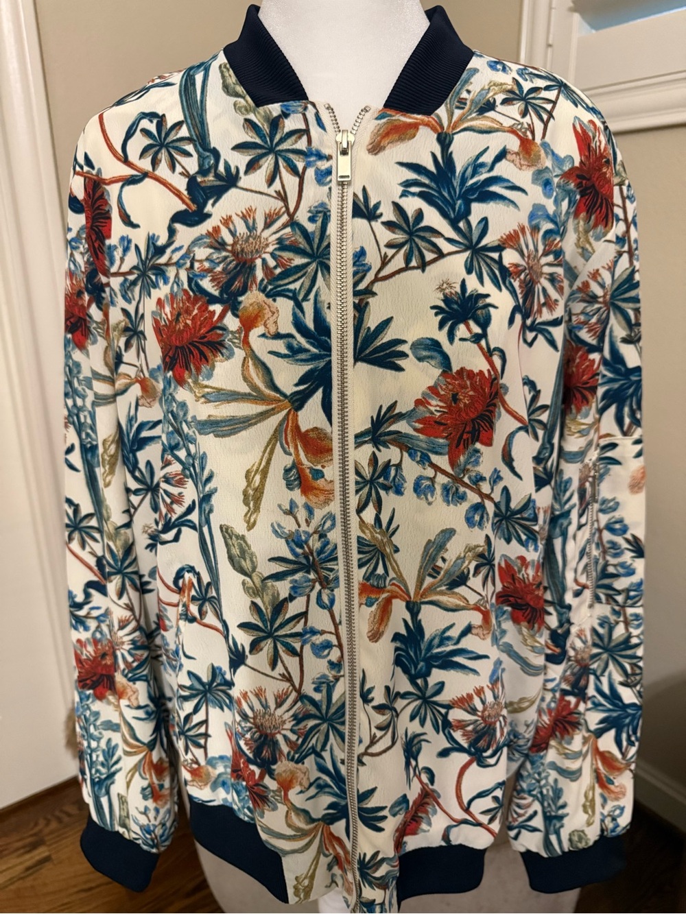 Philosophy Women’s Floral Print Bomber Jacket, Size L